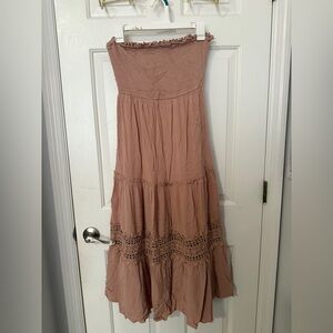 Simple Strapless Dress in Blush Pink